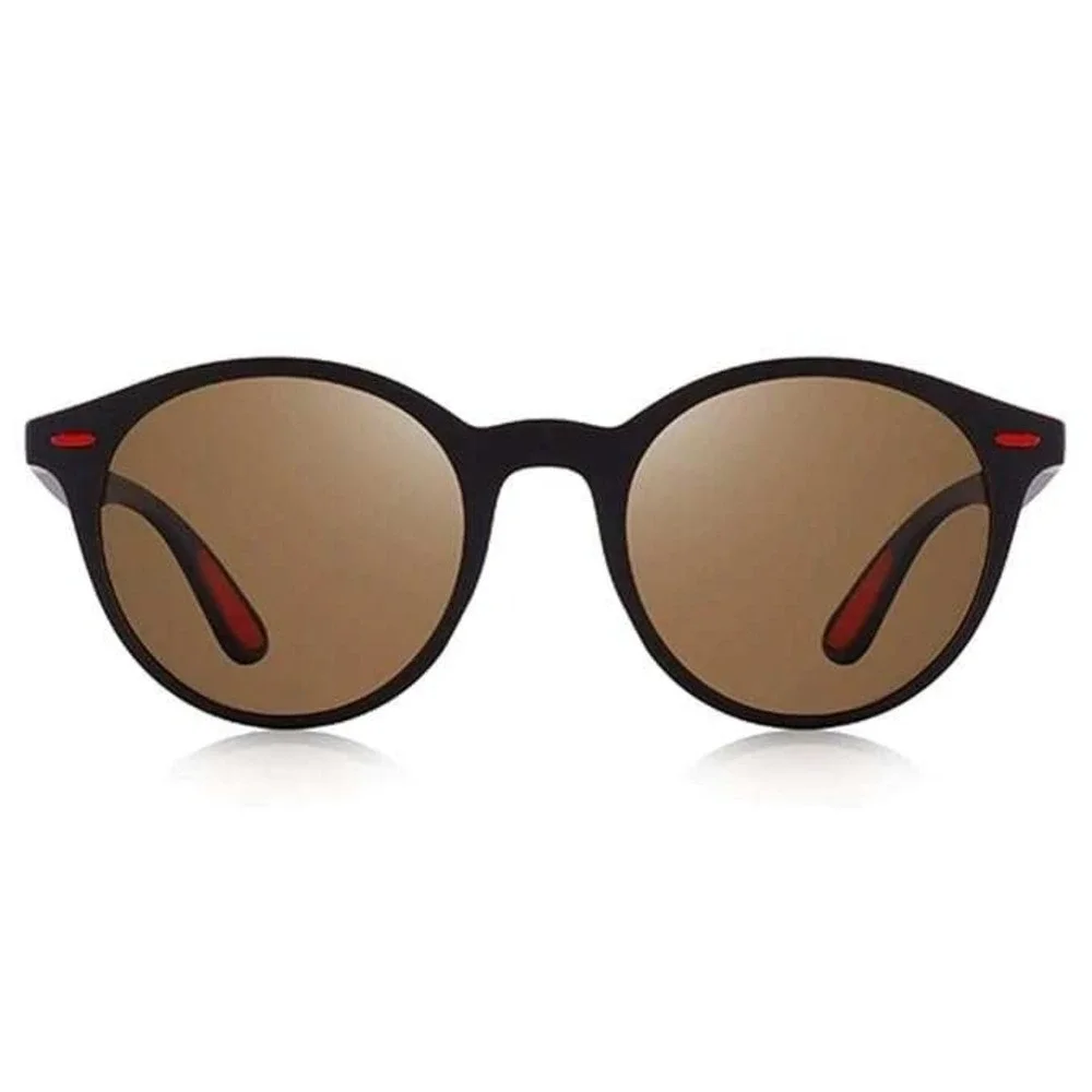 Sunglasses Brown Lens Circle Frame Fashion‎ Model Fashionable Beach Casual Style